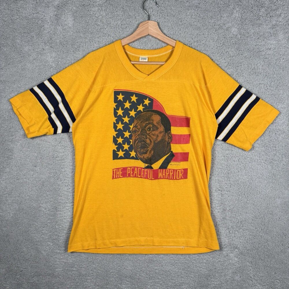 Vintage 80s Martin Luther King Jr. Graphic Yellow T-shirt Size L